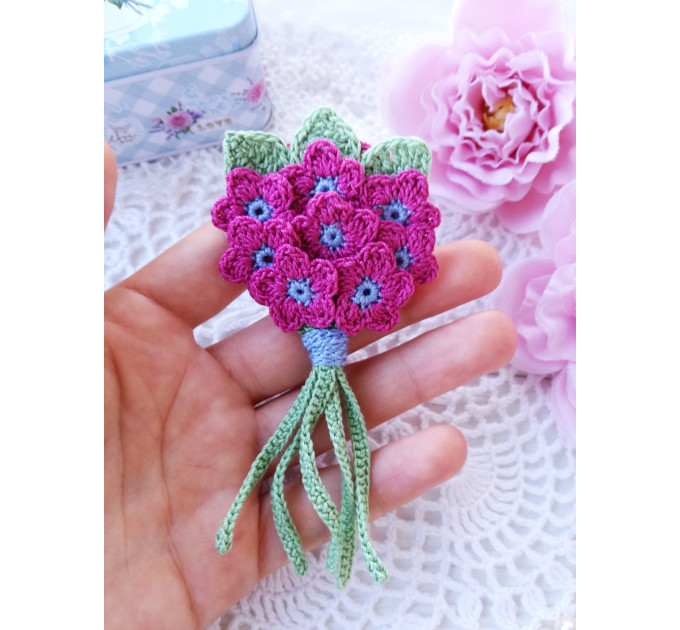 Crochet Mini Flower Bouquet Pattern PDF