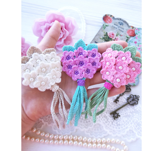 Crochet Mini Flower Bouquet Pattern PDF