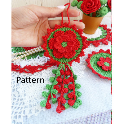 Crochet Floral Hanging Decor Pattern PDF