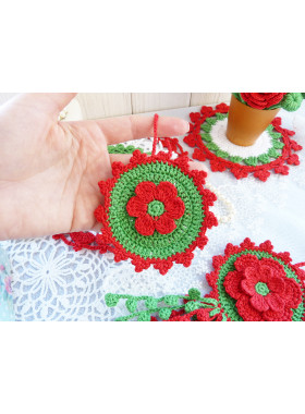 Crochet Floral Hanging Decor Pattern PDF