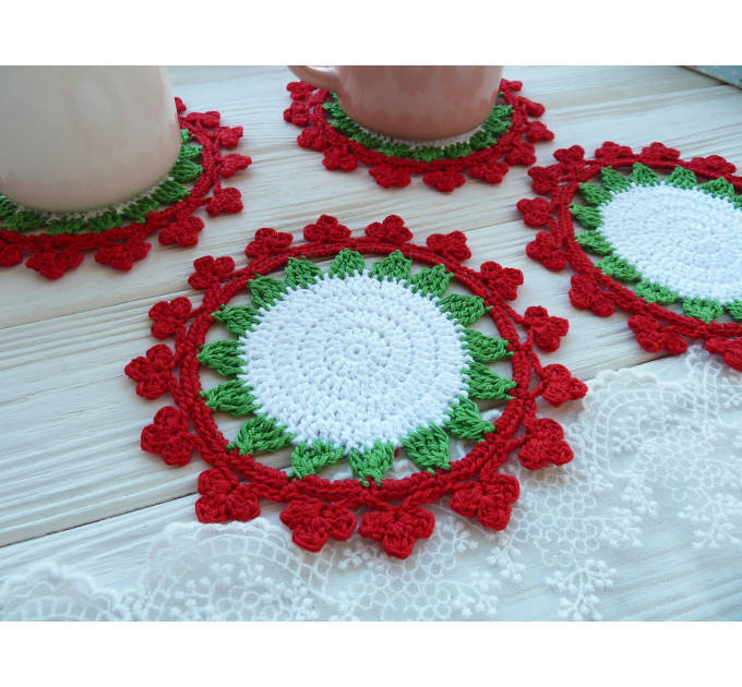 Crochet Christmas Coaster Pattern