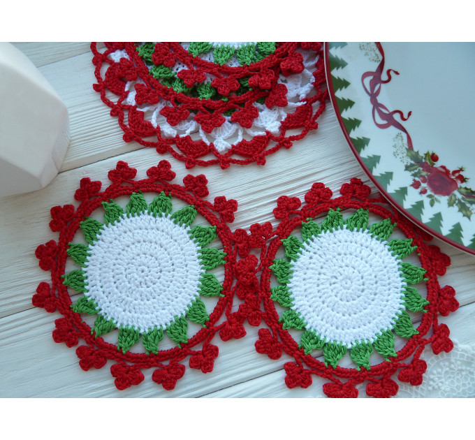 Crochet Christmas Coaster Pattern