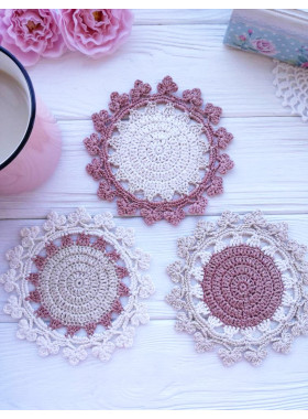 Crochet Christmas Coaster Pattern PDF