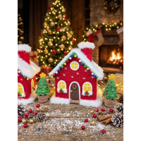 Crochet Christmas House and Trees Pattern PDF