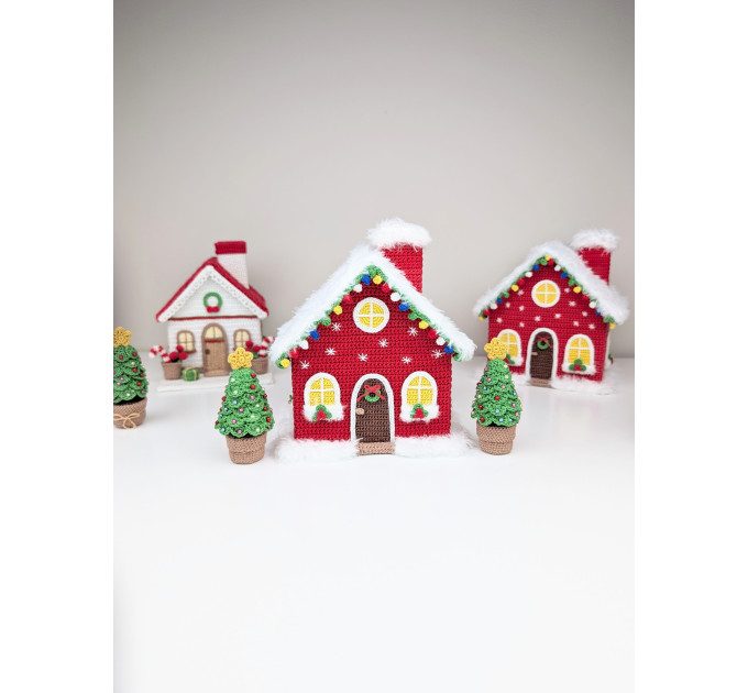 Crochet Christmas Village House and Trees PDF Pattern