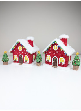 Crochet Christmas House and Trees Pattern PDF