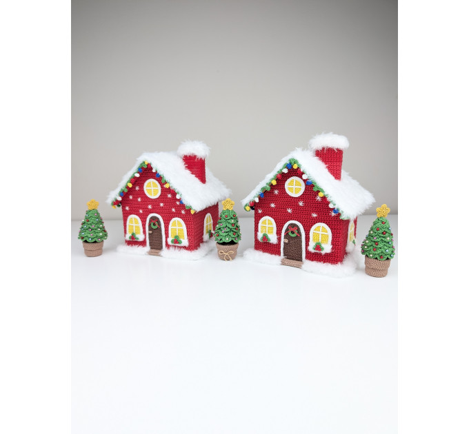 Crochet Christmas Village House and Trees PDF Pattern