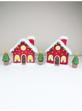 Crochet Christmas House and Trees Pattern PDF