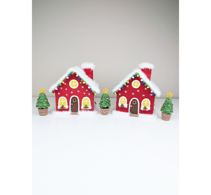 Crochet Christmas Village House and Trees PDF Pattern