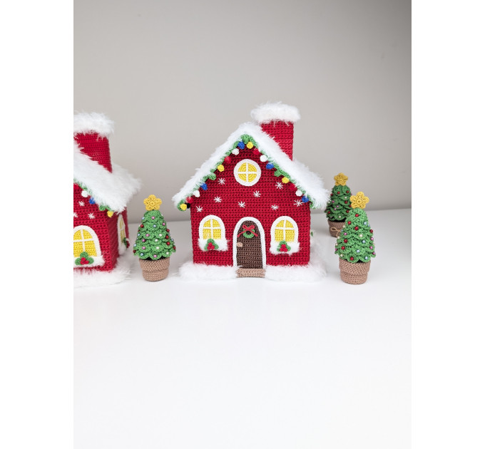 Crochet Christmas Village House and Trees PDF Pattern