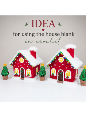 MDF House Blank for Crochet with Removable Roof MDF House Blank for Crochet with Removable Roof