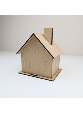 MDF House Blank for Crochet with Removable Roof MDF House Blank for Crochet with Removable Roof