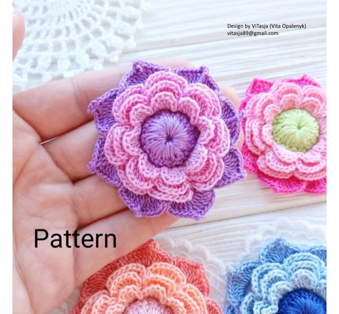Crochet Floral Appliqué Pattern