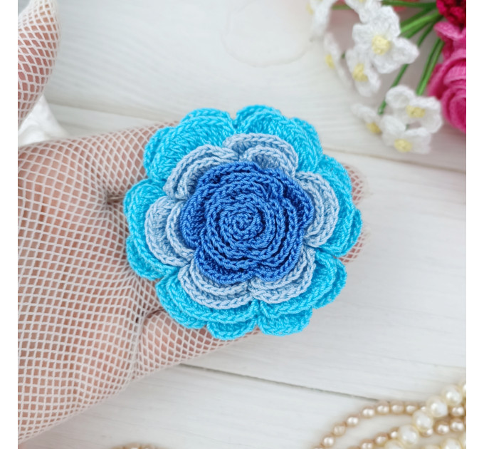 Blue Crochet Flower Pattern