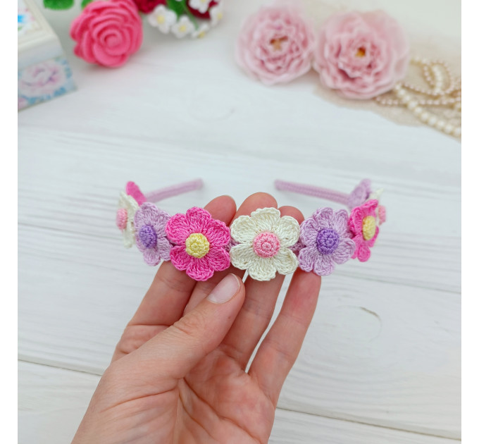 Crochet Flower Hairband Pattern PDF
