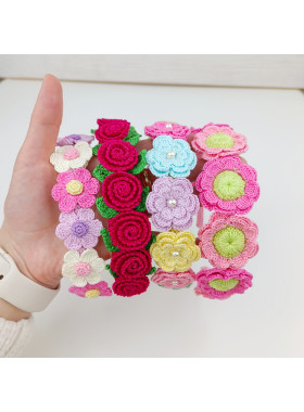 Crochet Flower Headband Pattern PDF – 4 Floral Hair Accessories