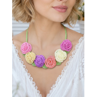 Crochet Flower Necklace Pattern PD