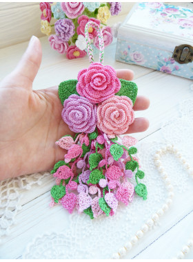Crochet Floral Hanging Decor Pattern PDF