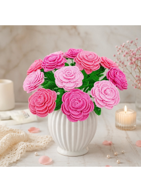Crochet Rose Bouquet Pattern PDF
