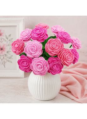 Crochet Rose Bouquet Pattern PDF