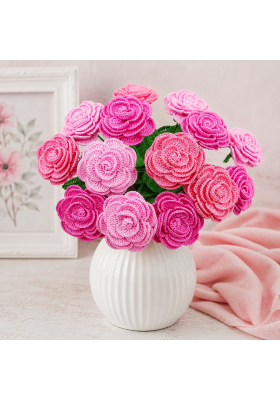 Crochet Rose Bouquet Pattern PDF