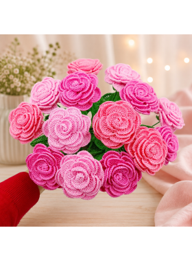 Crochet Rose Bouquet Pattern PDF