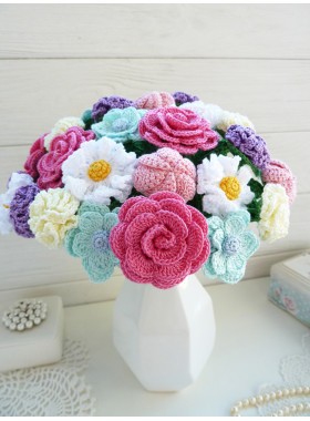 Crochet Flower Bouquet Pattern PDF
