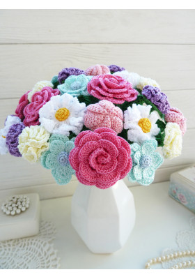 Crochet Flower Bouquet Pattern PDF