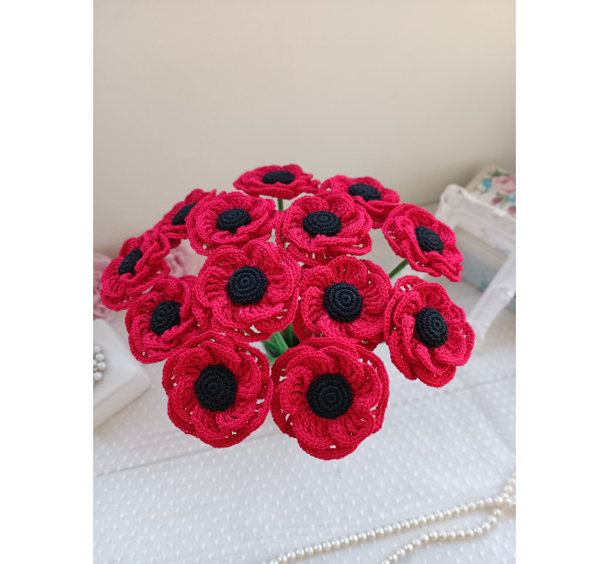 Crochet Poppy Bouquet Pattern