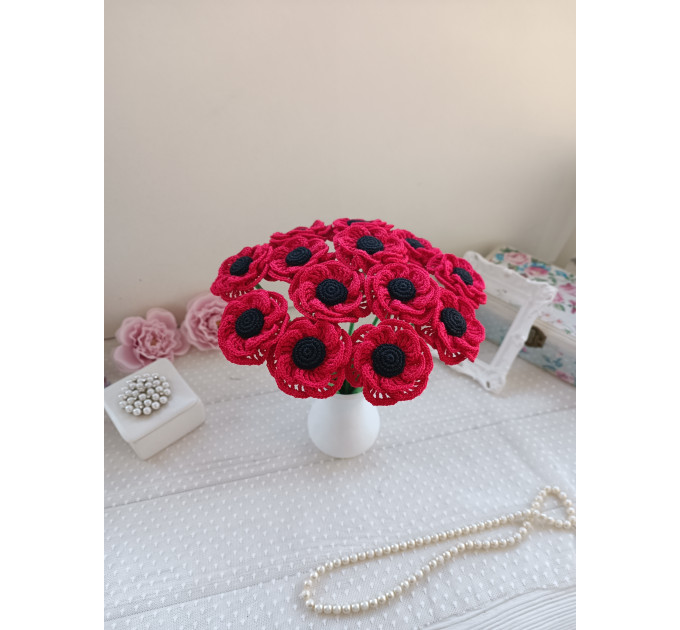 Crochet Poppy Bouquet Pattern