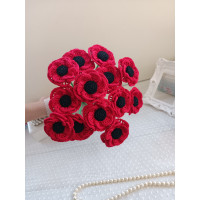 Crochet Poppy Bouquet Pattern PDF