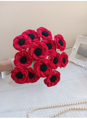 Crochet Poppy Bouquet Pattern PDF