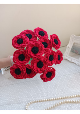 Crochet Poppy Bouquet Pattern PDF
