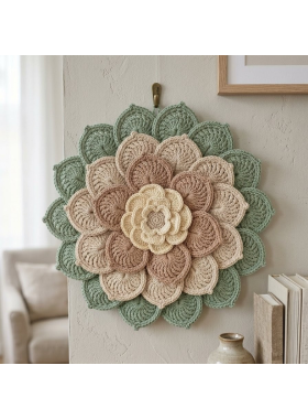 Crochet Flower Wall Hanging Pattern PDF • Floral Mandala Decor Crochet Flower Wall Hanging Pattern PDF • Floral Mandala Decor