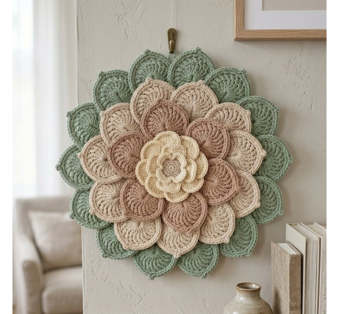 Crochet Flower Wall Hanging Pattern PDF