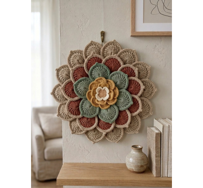 Crochet Flower Wall Hanging Pattern PDF