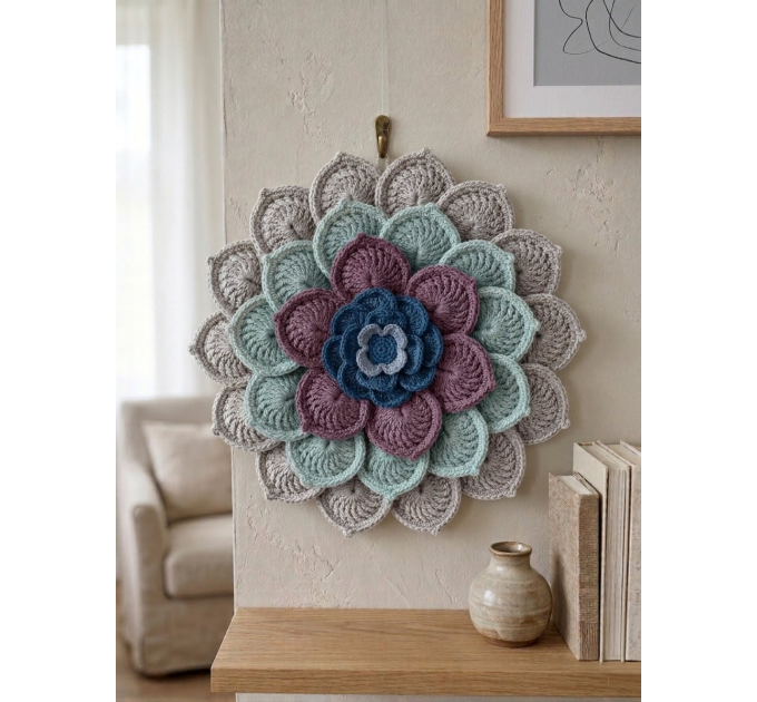 Crochet Flower Wall Hanging Pattern PDF