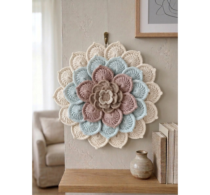Crochet Flower Wall Hanging Pattern PDF