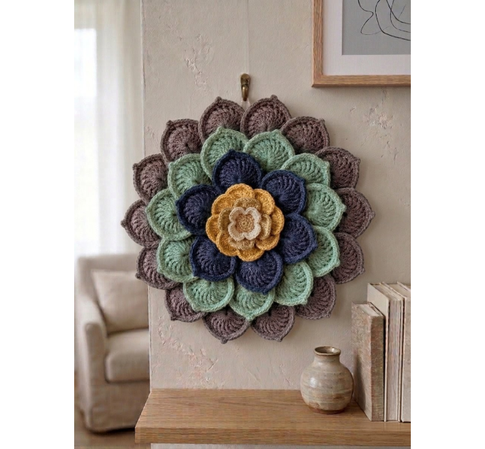 Crochet Flower Wall Hanging Pattern PDF