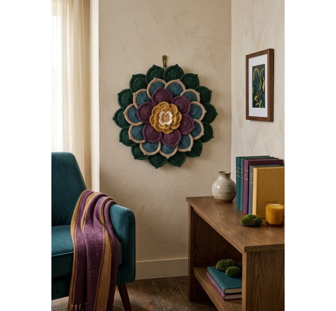 Crochet Flower Wall Hanging Pattern PDF