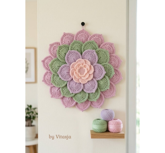 Crochet Flower Wall Hanging Pattern PDF