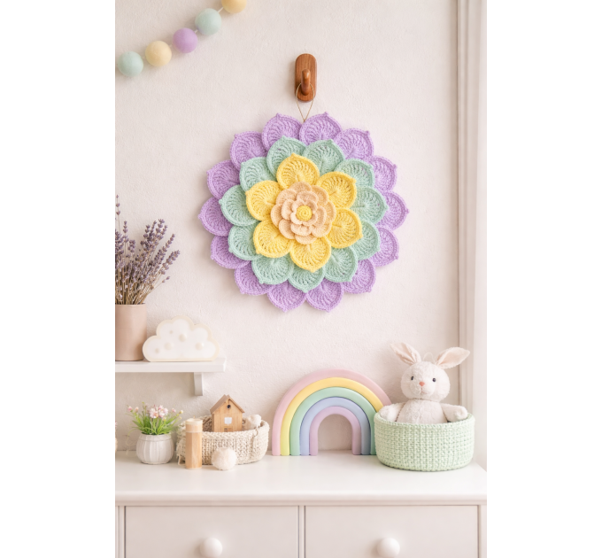 Crochet Flower Wall Hanging Pattern PDF