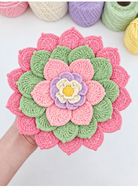 Crochet Flower Wall Hanging Pattern PDF • Floral Mandala Decor