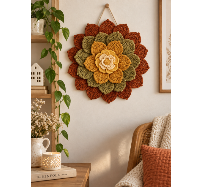 Crochet Flower Wall Hanging Pattern PDF