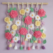 Crochet Flower Wall Hanging Pattern with Roses and Floral Garland