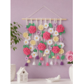 Crochet Flower Wall Hanging Pattern with Roses and Floral Garland