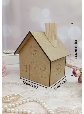 Blank MDF House for Crafting, DIY Wooden House Shape, Craft Supply, MDF House Base, For Painting, Decoupage, Scrapbooking, Home Decoration