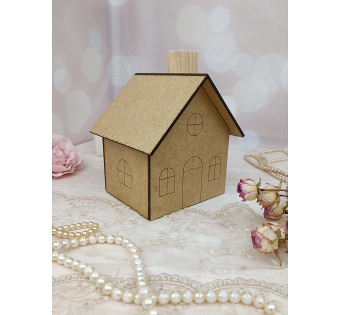 Blank MDF House for Crafting, DIY Wooden House Shape, Craft Supply, MDF House Base, For Painting, Decoupage, Scrapbooking, Home Decoration