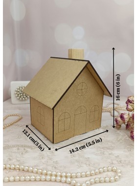 MDF House Blank for Decorating/3D Wood Shape for Shabby Chic, Scrapbooking, Junk Journal, Wedding DIY Craft Supplies,Sewing Design,Decoupage