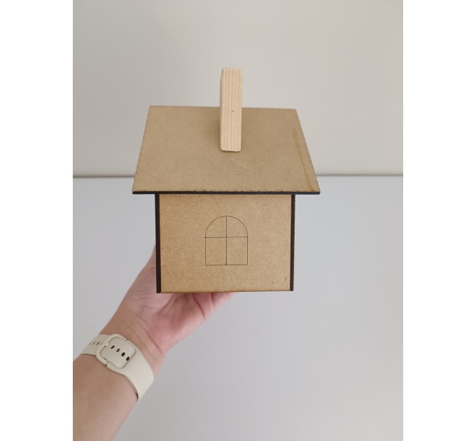 MDF House Blank for Decorating/3D Wood Shape for Shabby Chic, Scrapbooking, Junk Journal, Wedding DIY Craft Supplies,Sewing Design,Decoupage